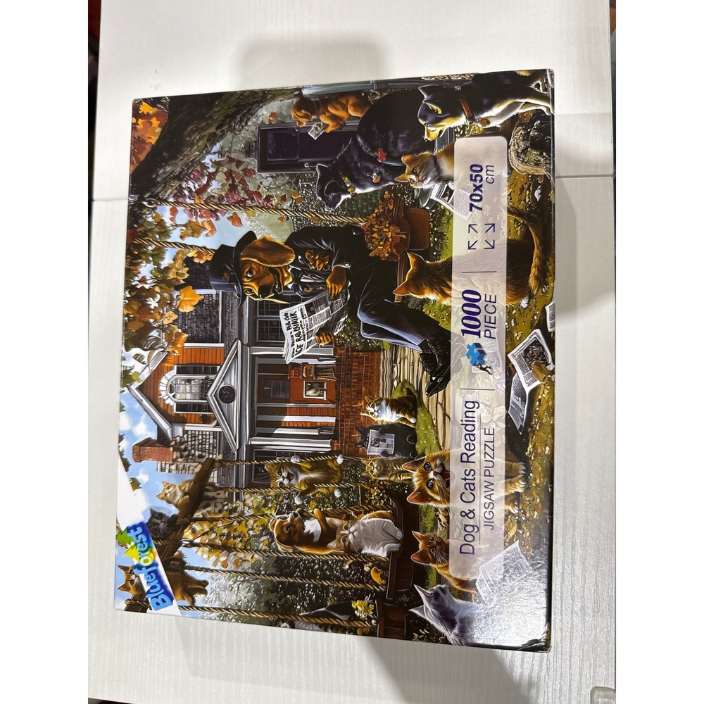 Blueforest Dog & Cats Reading 1000 Piece Jigsaw Puzzle 70x50cm New Animal Art